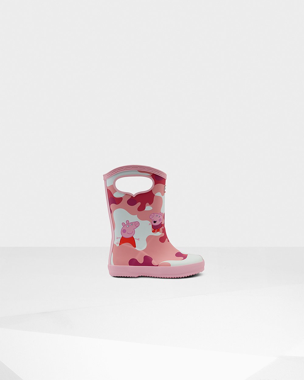 Kids Hunter Original First Peppa Pig Grab Handle - Rain Boots Pink - 3408-GUXJT